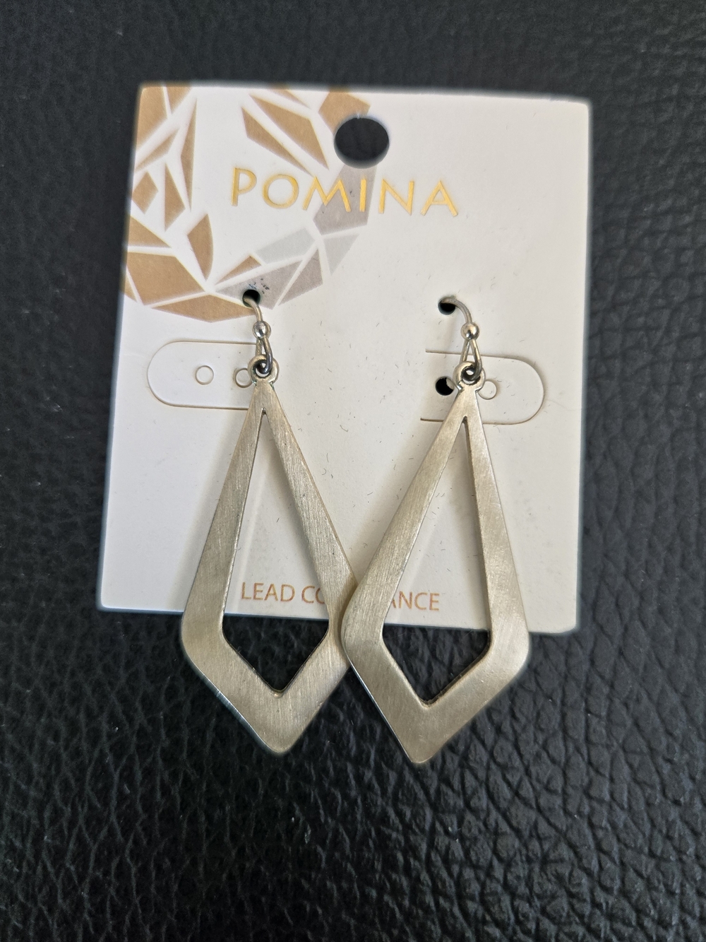 Pomina Brushed Gold Modern Geometric Drop Earrings
